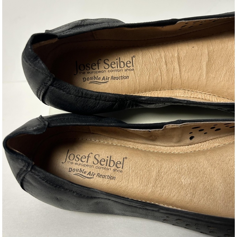 Josef Seibel Ballet Flat Womens Size 9 Pippa 29 Shoes US 40 EU Black Perforated - Picture 8 of 10